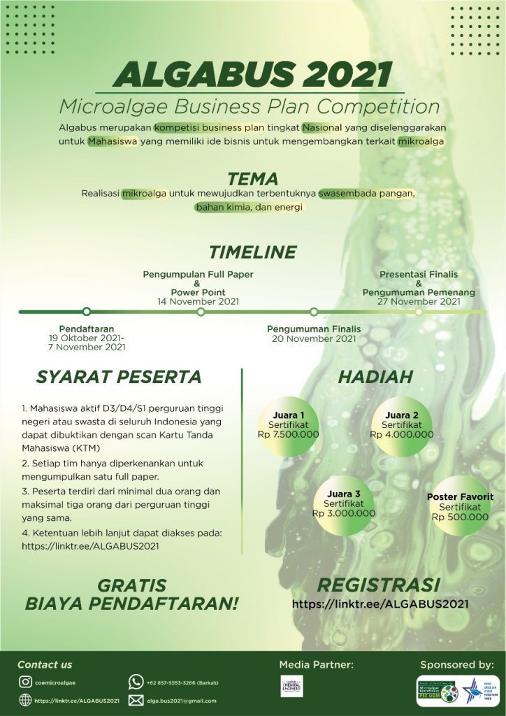 MICROALGAE BUSINESS COMPETITION (ALGA-BUS) 2021 – PUIPT Microalgae ...